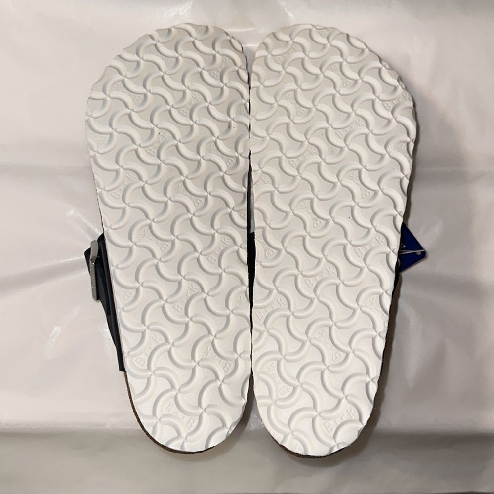 Birkenstock 11 Gizeh Nautical Stripes Navy White Thong Buckle Sandals - Picture 6 of 9